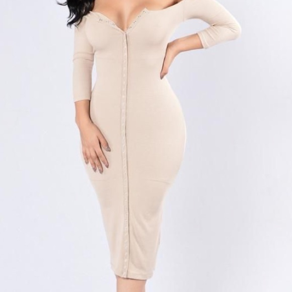 Fashion nova taupe dress